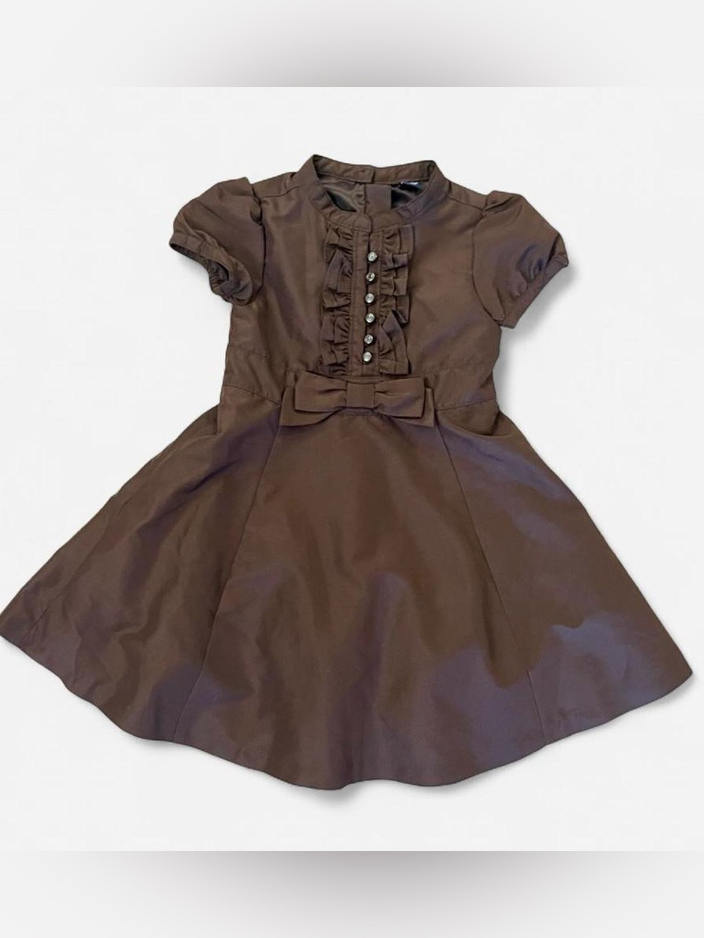 Gap Girls Brown Ruffle Bow Dress